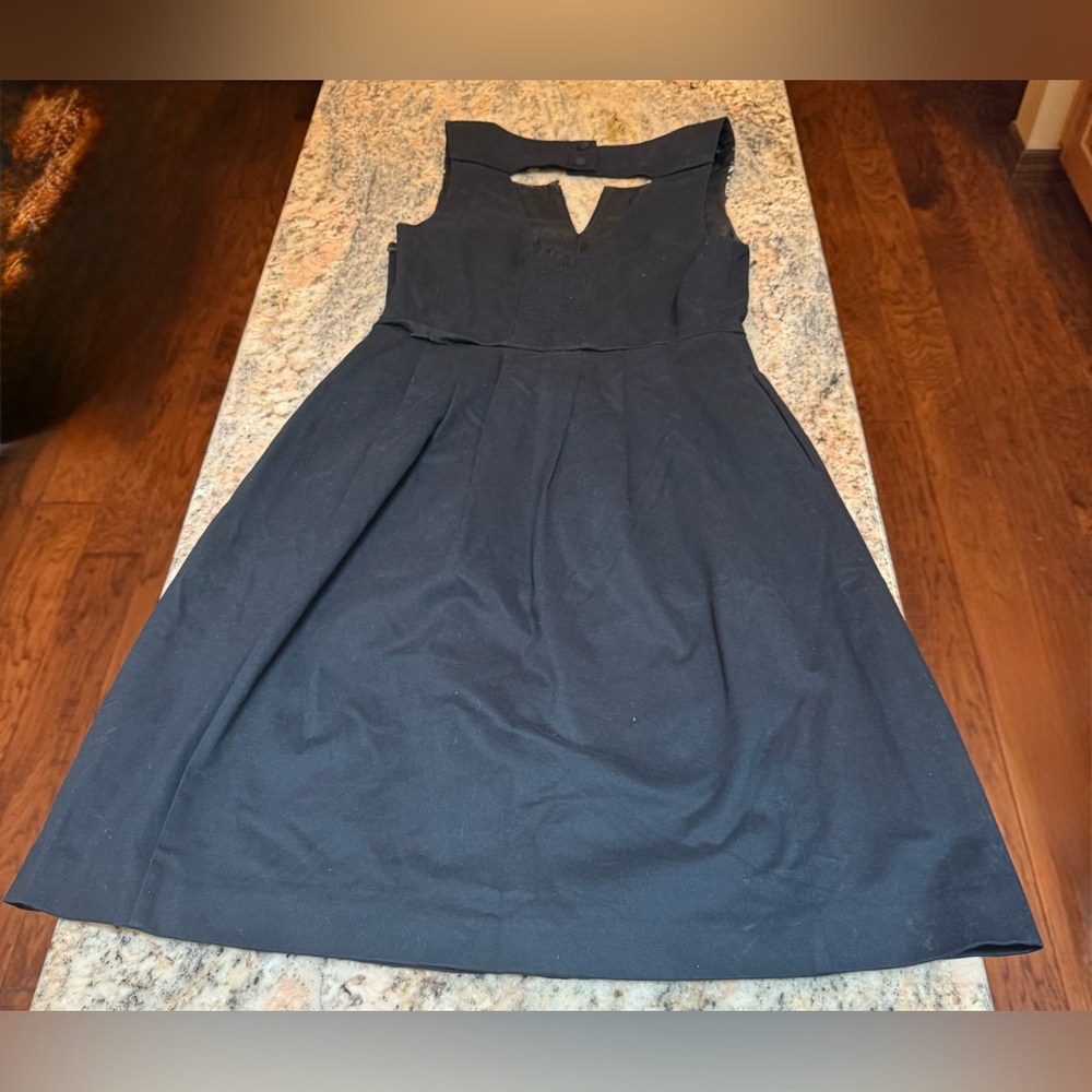 Anthropology Moulinette Soeurs Embroidered Black Dress. Fully lined. Size 0 - Picture 12 of 14